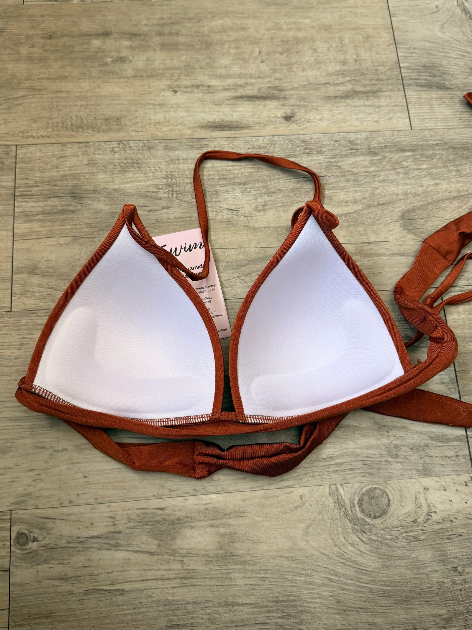 Women’s Triangle Bikini Top Rust Brown – Size S – photo 4